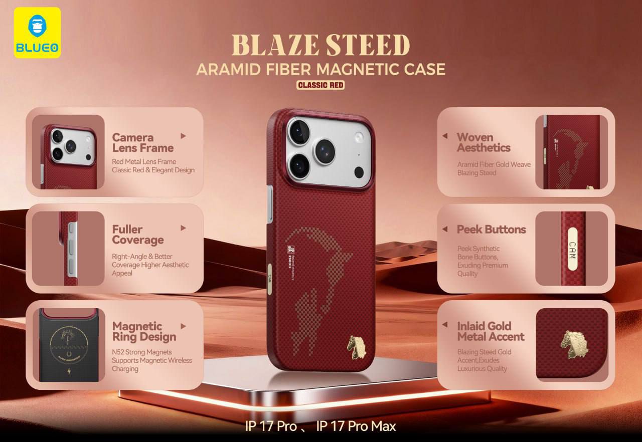 قاب بلو Blueo Blaze Steed Aramid Fiber Magnrtic Case iphone